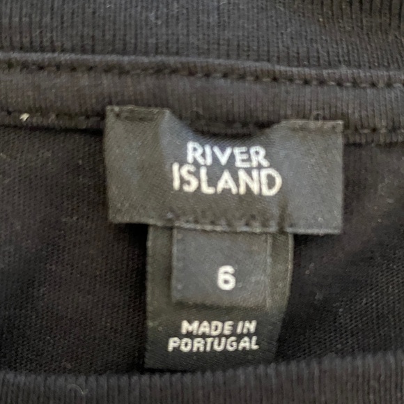 "River Island Size 2 Black Graphic Tee - Made in Portugal" - Picture 6 of 9
